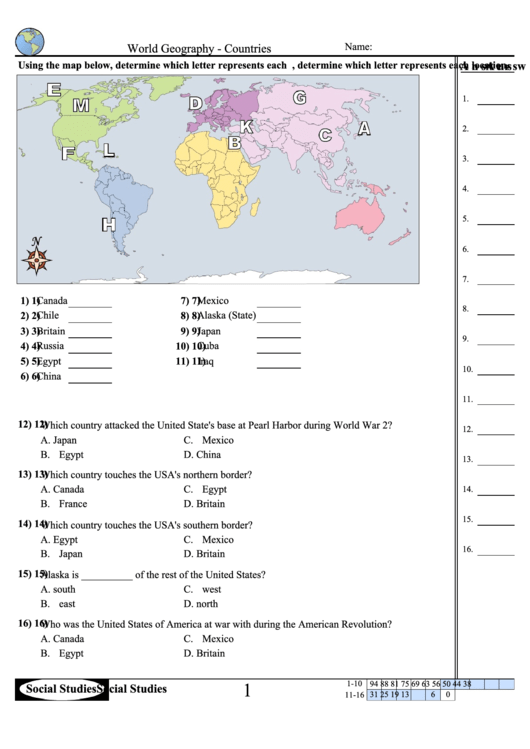 where in the world geography worksheet answers tutordale com